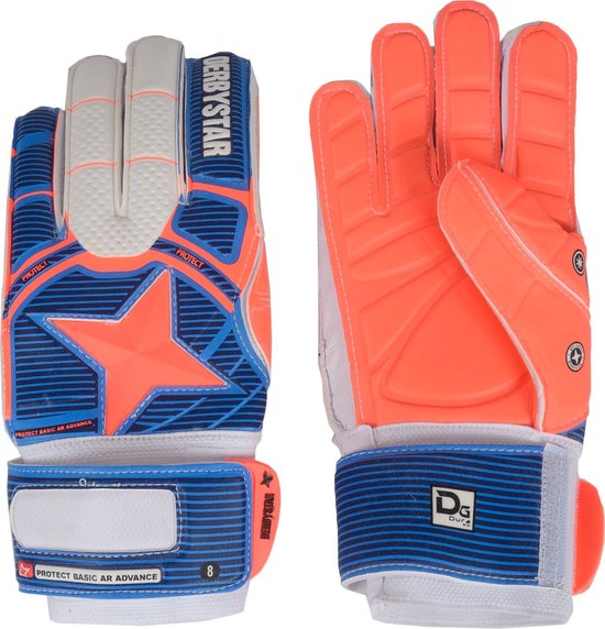 Derbystar Protect Basic AR Advance Keepershandschoenen Senior KeepershandschoenenVolwassenen - blauw/oranje/wit Maat 10.5/ Lengte hand 20.5cm