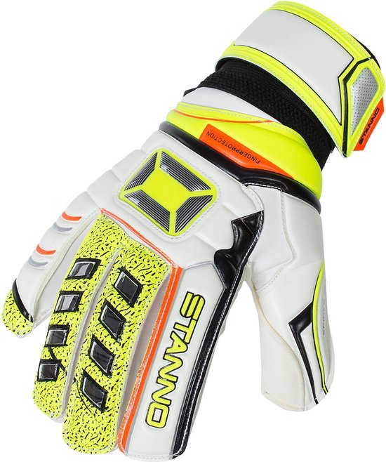Stanno Fingerprotection JR + Keepershandschoenen - Wit - Maat 4
