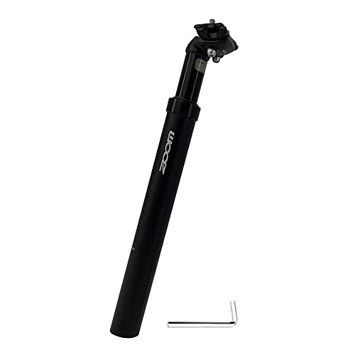 Jane Eyre Verende zadelpen, hoogwaardige fietszadelpen, diameter 27,2, 30,8 of 31,6 mm, geveerd met 350 mm lengte voor trekkingfiets, e-bike, MTB en stadsfiets (Zwart 27,2 mm)
