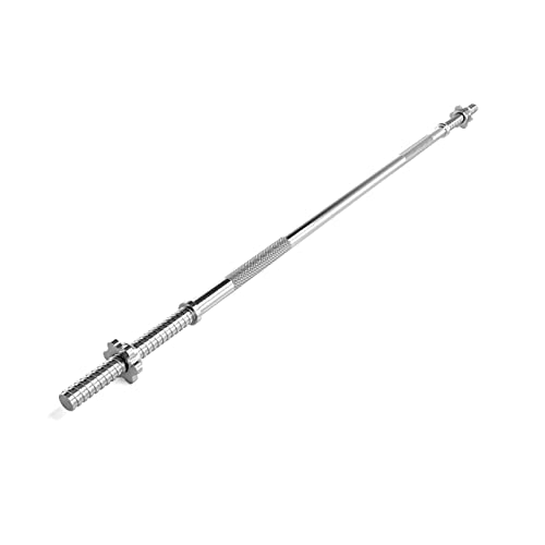 ScSPORTS® Halterstang 160 cm, Incl. schroefsluitingen, Massief staal, 30 mm diameter, Tot 120 kg belastbaar, Barbell, Lange halterstang voor effectieve fitness- en krachttraining
