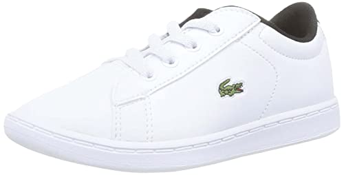 Lacoste Carnaby Evo 0121 1 Sui, uniseks sneakers voor kinderen, Wht Blk, 19 EU