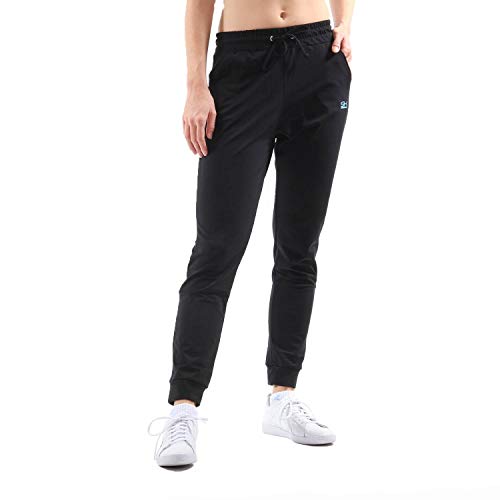 Sportkind Meisjes & dames tennis, fitness, sport joggingbroek lang met zakken, ademend, zwart, 110 cm