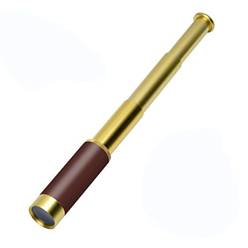 Retro Telescoop Piraat Monoculaire/Songway Messing Vintage Spyglass Monoculaire/Opvouwbare Draagbare Pocket Monoculaire/25x30 Zoomable Waterdichte Telescoop/voor Kinderen Volwassenen Navigatie Zeilen Voyage Nautische V
