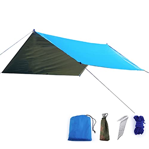 TRIWONDER Waterdicht tentzeil, tarp voor hangmat, regenbescherming, zonwering voor Ourdoor Camping (blauw)
