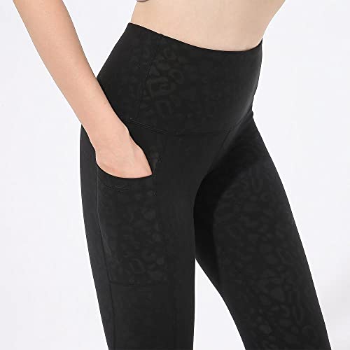 Women's Yoga Trousers Ademende strakke sportbroek Lulu Nude yogabroek Hoge taille Heuplifting Buik Fitnessbroek-Black_L