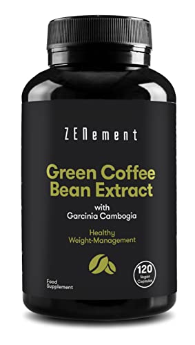 Natuurlijk groen koffie-extract Garcinia cambogia met, 90 Capsules | om gewicht te verliezen, vet te verbranden en het gevoel van honger te verminderen | 100% natuurlijk, veganistisch, non-GMO | van Zenement