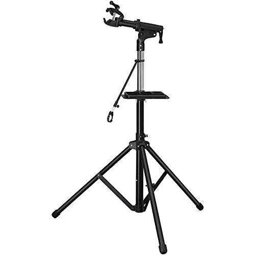 PRO Fiets Montagestandaard - 360° Draaibaar, hoogte Verstelbaar + Grote Gereedschapsbak, snel-sluiting & stuurhouder - Reparatiestandaard voor Racefiets, MTB - Decopatent