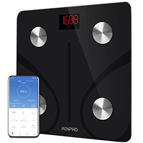 RENPHO Bluetooth Lichaamsvetweegschaal, Digitale Lichaamsgewicht Weegschaal Weegschaal met Slimme BMI-Schaal, Lichaamssamenstelling Monitoren met Smartphone-App