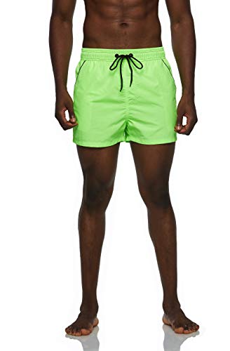 Arcweg Zwembroek voor heren, korte zwemshorts voor mannen en jongens, sneldrogend, strandshorts, zwembroek, korte strandshorts met mesh binnenbroek en verstelbaar trekkoord, maat S-3XL, groen, S