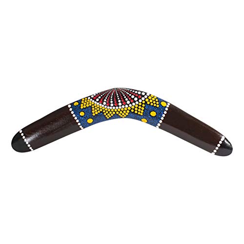 Australian Treasures - Handgemaakte boemerang - 40cm - handbeschilderde boemerang - outdoor sport - bruin - houten boemerang
