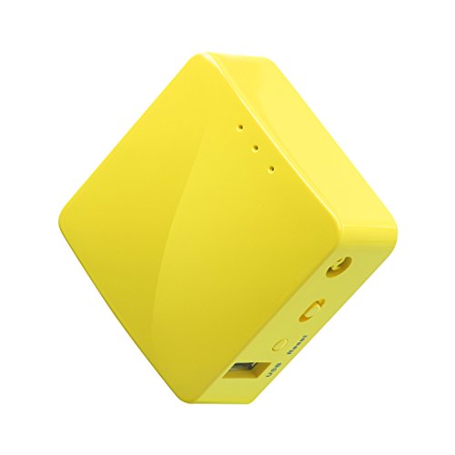 GL.iNet GL-MT300N-V2 Mobile Smart Mini Pocket VPN Reiserouter 3G/4G tot 300Mbit/s (2,4GHz) Mobiele hotspot, WiFi Repeater Bridge, Range Extender, OpenVPN Client, Mango Geel