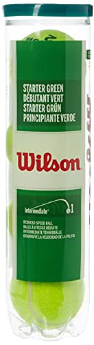 Wilson Tennisballen Starter Play Green voor kinderen en jongeren, geel, doos met 4 stuks, WRT137400