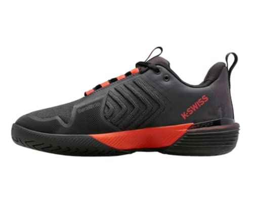 K-Swiss Ultrashot 3 tennisschoen voor heren, asfalt Jet Black Spicy Oranje, 45 EU