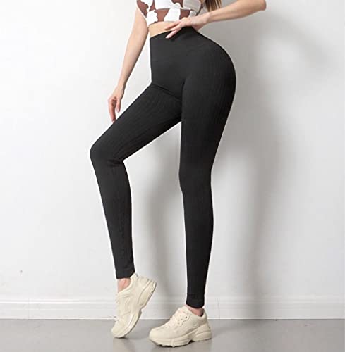 Hardloopbroeken dames Nieuwe fitnessbroek dames hoge taille billen sneldrogende strakke sportbroek hoge stretch perzik billen yoga broek-black_L
