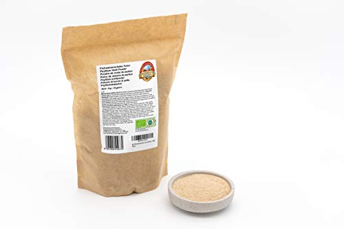 Biologisch psylliumschilpoeder 1 kg, premium kwaliteit, psyllium psylliumschilmeel, psylliumschillen gemalen bloem, psylliumpoeder, 99% + zuiverheid, rauwkost, 1000g