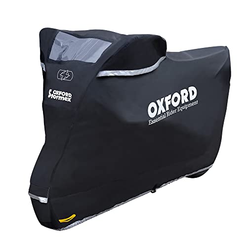Oxford Stormex Outdoor Waterdichte Motorhoes Medium – Zwart, 229 x 99 x 125 cm