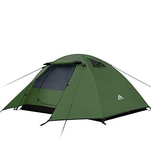 Forceatt Tent voor 2 personen, waterdicht, 3-4 seizoenen, ultralichte tent met kleine verpakkingsmaat, koepeltent, direct opzetten voor trekking, outdoor en festivals.