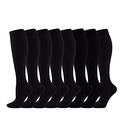 8 paar compressiekousen voor dames, heren sokken, kniekousen, compressiekousen voor mannen, vrouwen voor medisch/sport, joggen, verpleegsters/vluchten/reizen, zwangerschap