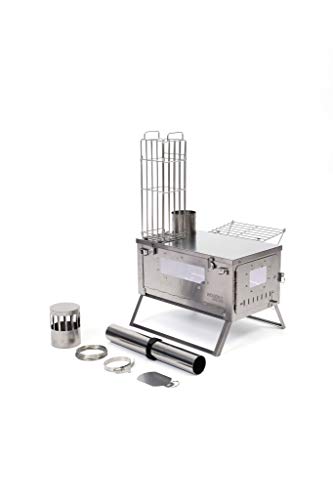 Camping-Titan-tentfornuis, houtkachel, draagbaar, ultralicht, snel inklapbaar, voor de winter, camping, barbecue, koken, verwarming, draagbaar, voor camping, houtkachel, tentverwarming