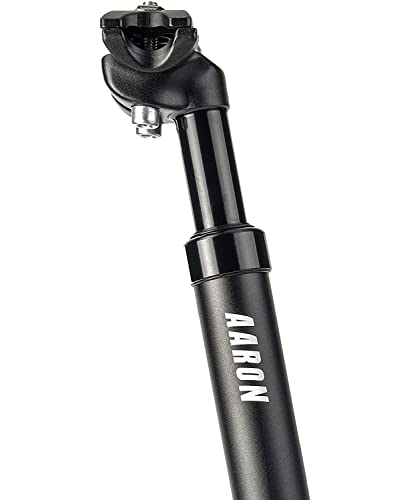 AARON Spring - Verende zadelpen - 27,2 mm diameter - verende zadelpen van aluminium - 350 mm lang - zadelpen met vering voor e-bikes, MTB's, trekkingfietsen, citybikes enz. - zwart