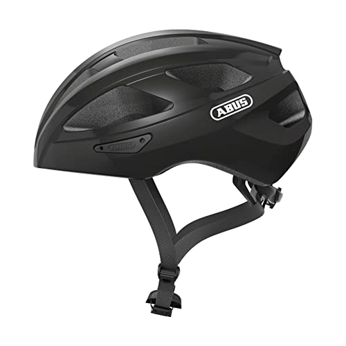 ABUS Macator Racefiets Helm - Sportieve Fietshelm voor Beginners - Voor Dames en Heren - Zwart, Maat M​