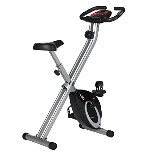 Ultrasport F-Bike, F-Rider Basics, Fietstrainer, Fitnessbike LCD Training Computer, Opvouwbare Hometrainer, Max. Gebruikersgewicht 110 kg, hartslagmeting, 8 weerstandsniveaus, trimwiel, Zwart/Zilver