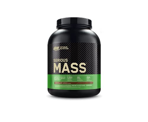 Optimum Nutrition ON Serious Mass Hoogcalorisch gewicht gainer proteïnepoeder met koolhydraten, wei-eiwit, vitaminen, creatine en glutamine, chocolade, 8 porties, 2,73 kg