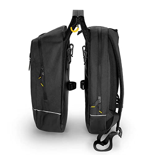 WOZINSKY Fietstas 2-in-1 bagagedragertas achterwieltas waterdichte reistas tas voor fiets, rugzak tweedelige fietstas rugzak fietstas 30 l