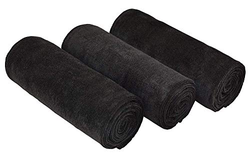 Mayouth Microvezel Sporthanddoeken Sneldrogend & Absorberende Gym Handdoek Workout Zweethanddoeken voor Gym Fitness, Yoga, Camping 3-Pack 40cm X80cm (zwart 3-pack, 40cm X 80cm)