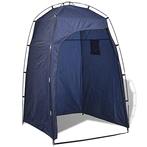 vidaXL Douche-/WC-/Omkleedtent Blauw Kampeer Camping Tent Tenten Beschutting