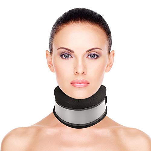 Healifty Nekbrace - voor nekpijn en ondersteuning - voor spondylitis - voor de mens - verstelbare cervicale kraag - voor slapen - verlichting pijn en druk in de wervelkolom op het werk (zwart)
