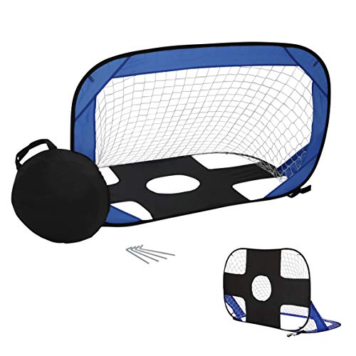 Voetbaldoel voor de tuin. Voetbaldoel voor kinderen of pop-up doel met oefenmuur. Stabiel, opvouwbaar en draagbaar. Afmetingen: 120 x 80 cm