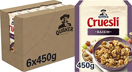 Quaker Cruesli Rozijn, Doos 6 stuks x 450 g