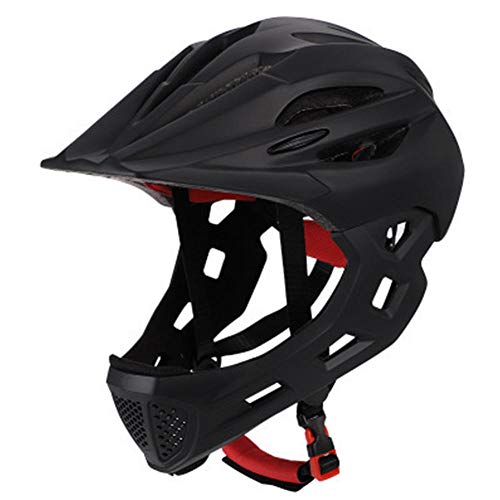 lhmlyl Racefiets Helm Kids Fietshelm met Achterlicht Beschermende Rijden Chin Veilig Balans Volledige Gezicht Afneembare Fiets Outdoor Fietsen