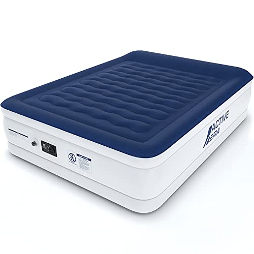 Active Era dubbel Luchtbed met ingebouwde elektrische pomp, King Size Luchtmatras - verhoogd, opblaasbaar luchtbed, verhoogd kussen en gestructureerde I-profieltechnologie, hoogte 56 cm