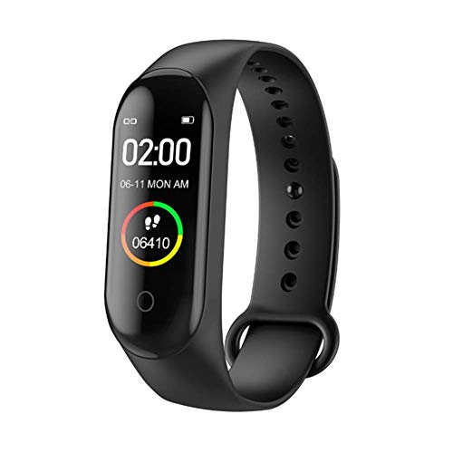 Longzhuo Dames heren M4 Smartwatch Smart Band Fitness Tracker horloge sportarmband hartslag bloeddrukmeter gezondheid armband sporthorloge (zwart)
