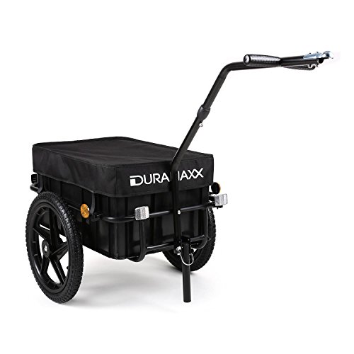 Duramaxx Big-Mike - fietskar, vrachtkar, handkar, met hoge dissel, transportbox met 70 liter inhoud, max. 40 kg, kogelkoppeling voor fietsen met 26 '' - 28 '', zwart