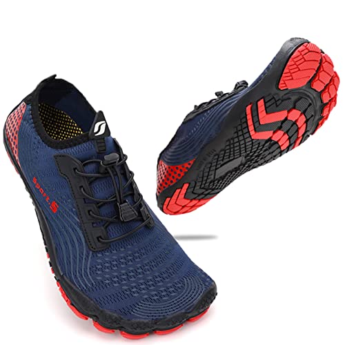 ZHR Badschoenen voor dames en heren, waterschoenen, zwemschoenen, strandschoenen, aqua, blote voeten schoenen, donkerrood, 43 EU