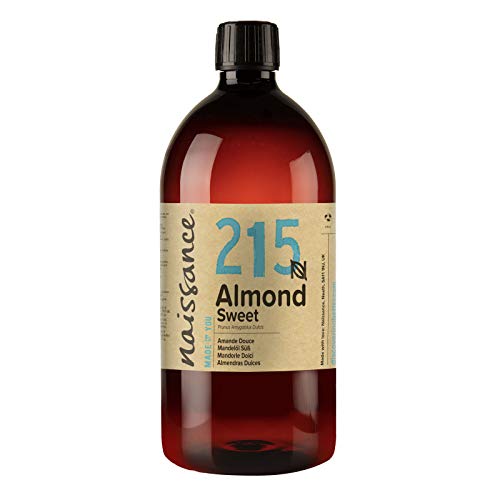 Naissance Natuurlijke amandelolie zoete 1 liter (1000 ml) - veganistisch, vrij van genetische stoffen - ideaal voor huid- en haarverzorging, voor aromatherapie en als basisolie voor massageoliën