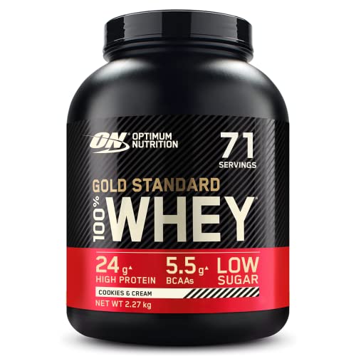 OPTIMUM NUTRITION, 100% Whey Gold Standard, Cookies & Cream, 5lbs