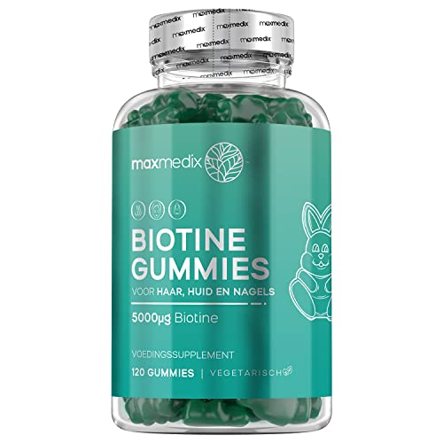 Biotine Haar Gummies - Voor Haar, Huid & Nagels - Met Biotine, Vitamine B12 en Vitamine C voor glanzend en sterk haar - 120 Vega Gummies