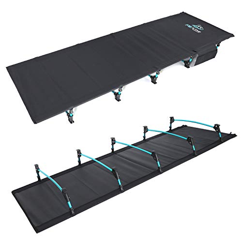 FE Active - Compact klapbed van volledig aluminium, ultralicht, comfortabel om te slapen, draagbaar campingbed voor kamperen, wandelen, trekking, rugzakreizen. Ontworpen in Californië
