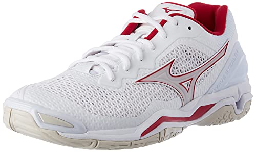 Mizuno Unisex Wave Stealth V Handbalschoen, Wht Whtsand Perzisch, 44 EU