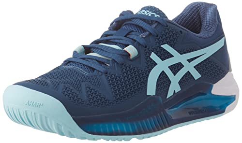 Asics Resolution 8 Tennisschoen voor Snelle Banen voor Vrouwen Blauw LichtBlauw 6,5 US