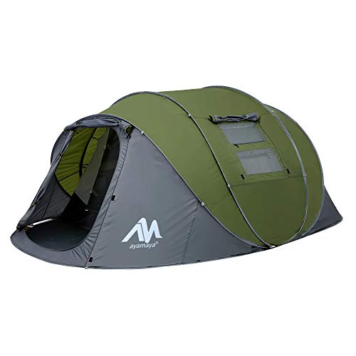 Tent, 4-6 personen, waterdicht, pop-up tent, familietent [5] enorme campingtent, dubbelwandig, werptent met voortent, voor outdoor, sport, picknick, wandelen, reizen, strand