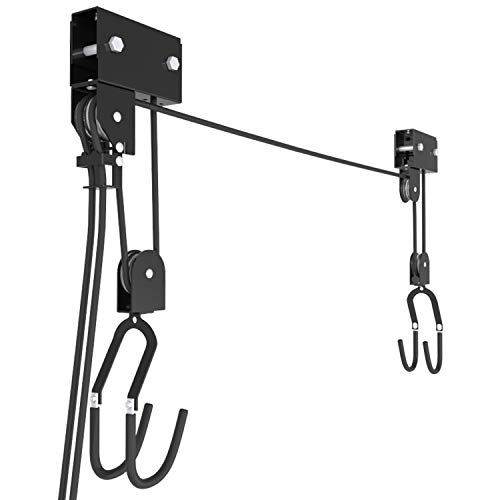RAWBOND® universele plafondlift voor maximaal 57 kg - praktische fietslift met kabel voor je garage - fietsophangdeken met noodremmechanisme - incl. montagevideo