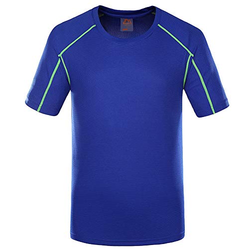 Gyubay Comfortabele ervaring Mannen droge Fit Atletische Shirts Snel Droge Sport T-shirts Ademend Fitnesstop (Kleur : Dark Blue, Maat: M)