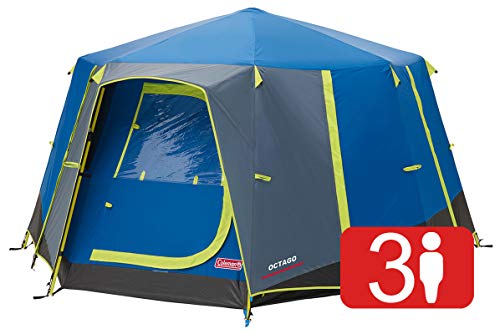 Coleman Tent Octago, Tent Ideaal voor Camping In De Tuin, Dome Tent, Waterdicht 3 Person Camping Tent met Ingenaaid Grond
