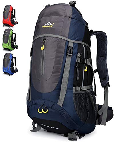 Doshwin 70L Rugzak Grote Hikingrugzakken Wandelrugzakken Trekking Camping Wandelen (Donkerblauw)