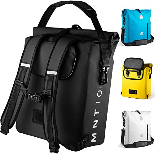 MNT10 4-in-1 fietstas voor bagagedrager, 18 liter, 25 liter, bagagedragertas voor fiets, rugzak, Dry Bag & schoudertas in 1, waterdicht en reflecterend, combi fietsrugzak